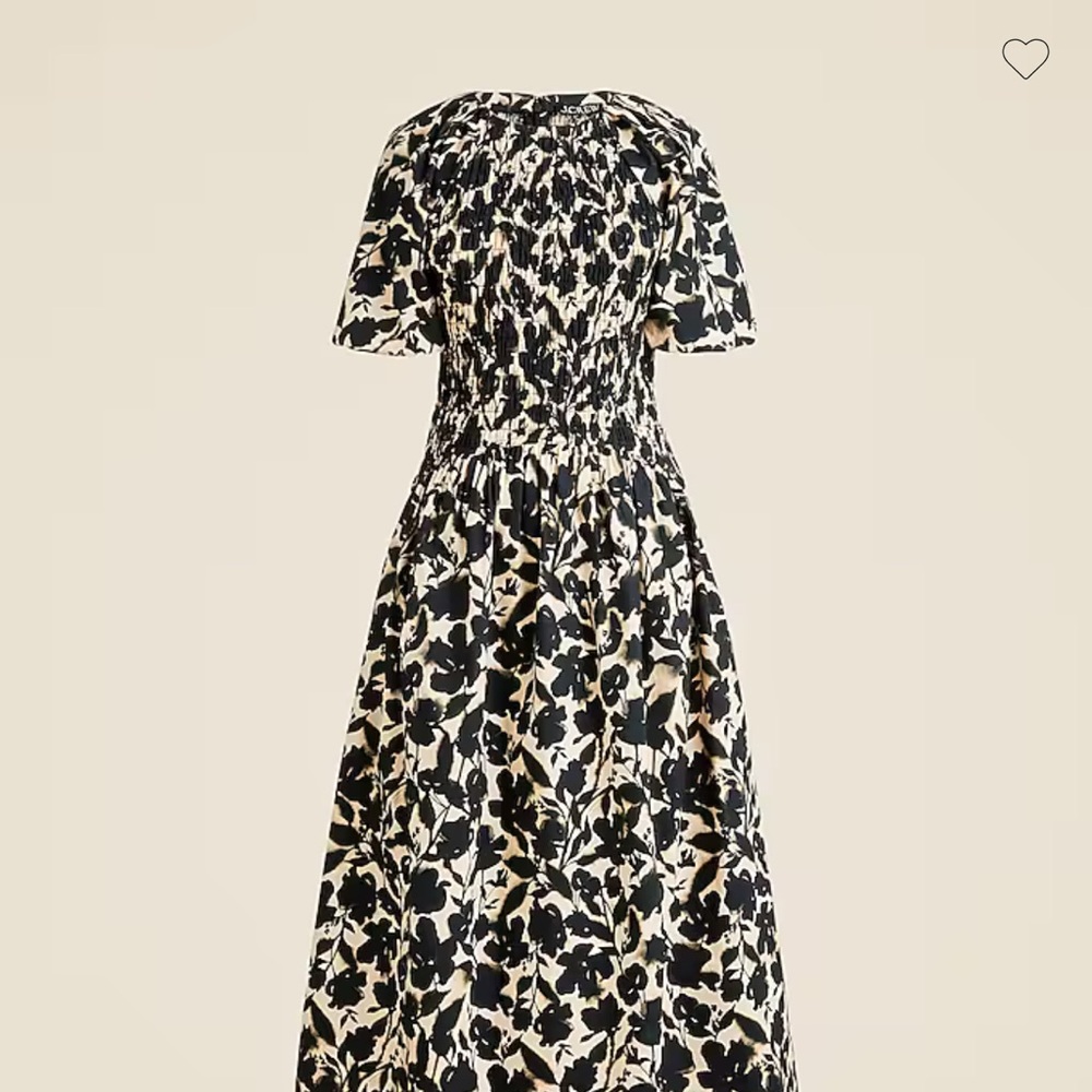 J. Crew Black and White Flutter Sleeve Maxi Dress